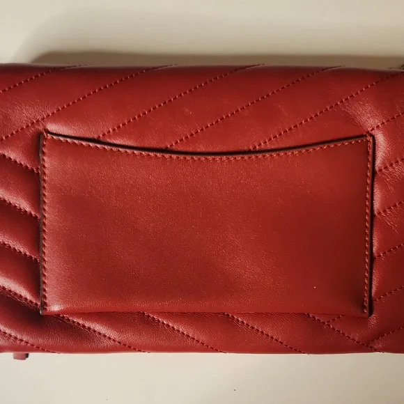 Tory Burch Red Quilted Clutch with Gold Chain - Picture 6 of 12